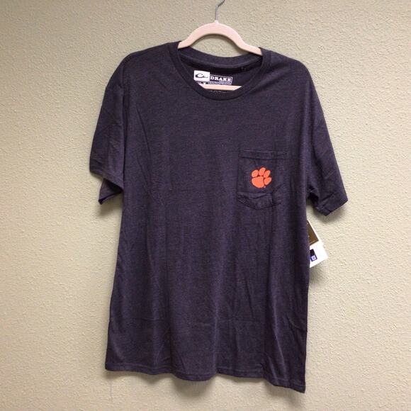 Drake Waterfowl Clemson University NCAA Clay And Call Short Sleeve Shirt Large - Picture 1 of 4